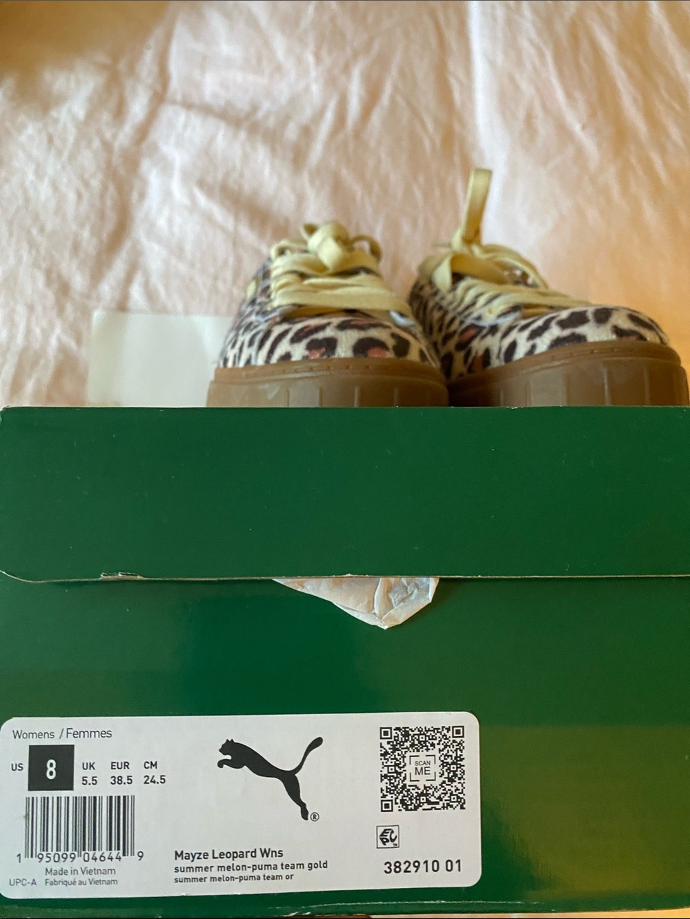 Puma Mayze Leopard Print Platform Sneakers in Brown and Tan - Picture 5 of 6